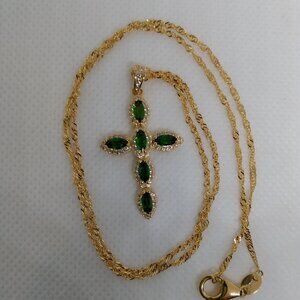 Beautiful Russian chrome diopside cross